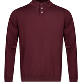 Polo manica lunga in bordeaux 