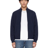 Bomber con zip in blu 