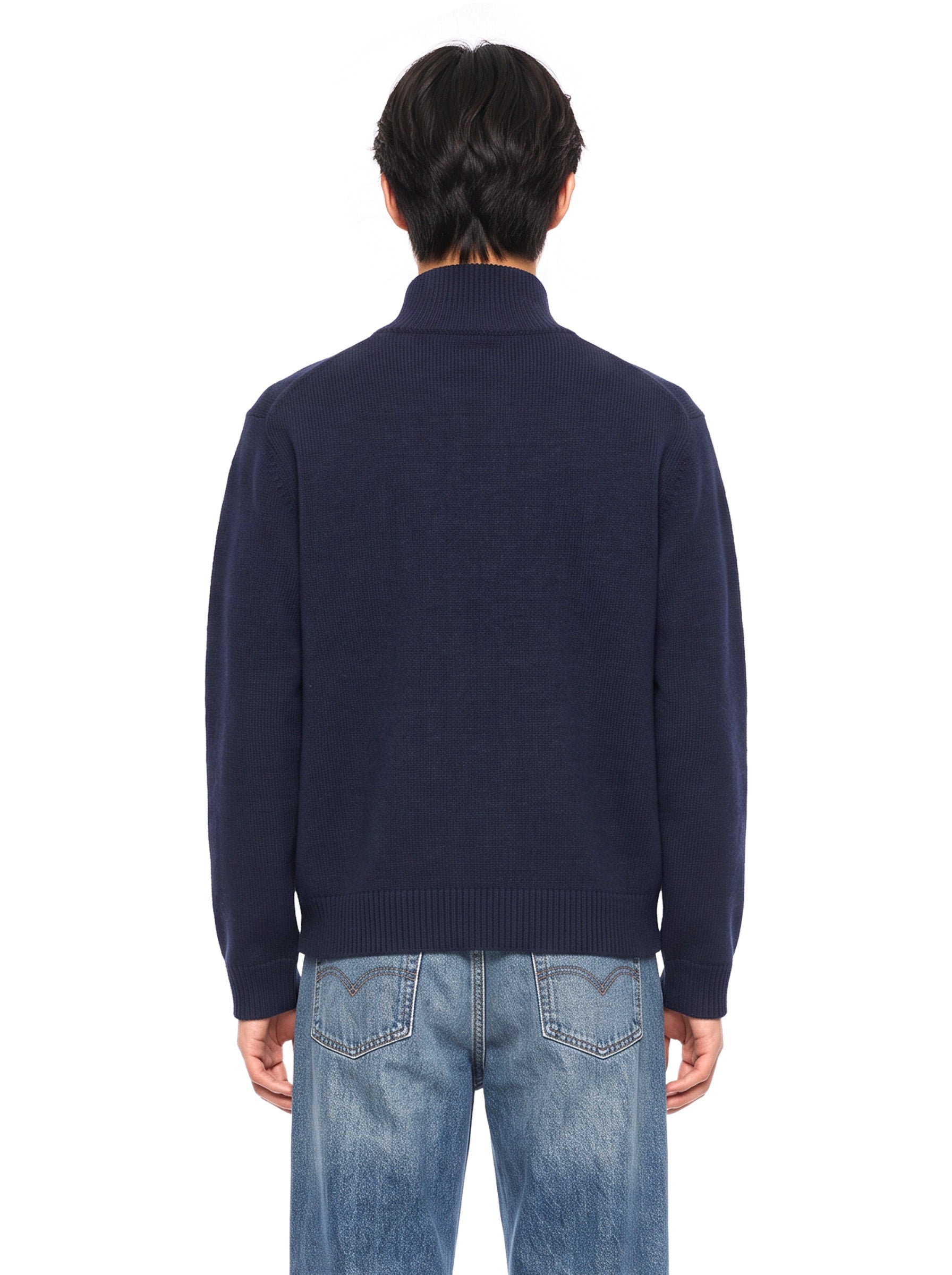 Bomber con zip in blu 