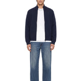 Bomber con zip in blu 