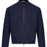 Bomber con zip in blu 