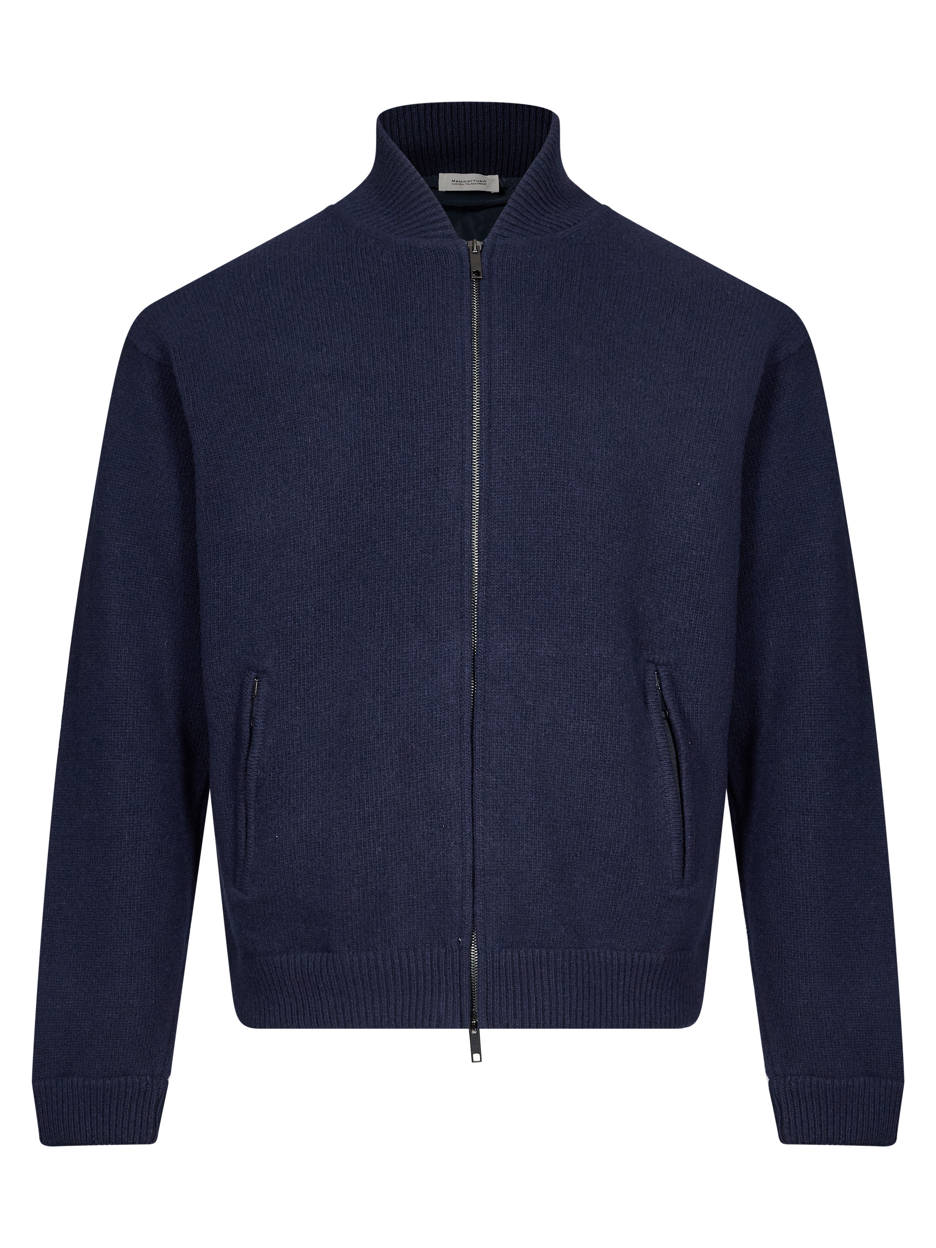 Bomber con zip in blu 