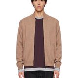 Bomber con zip in beige 