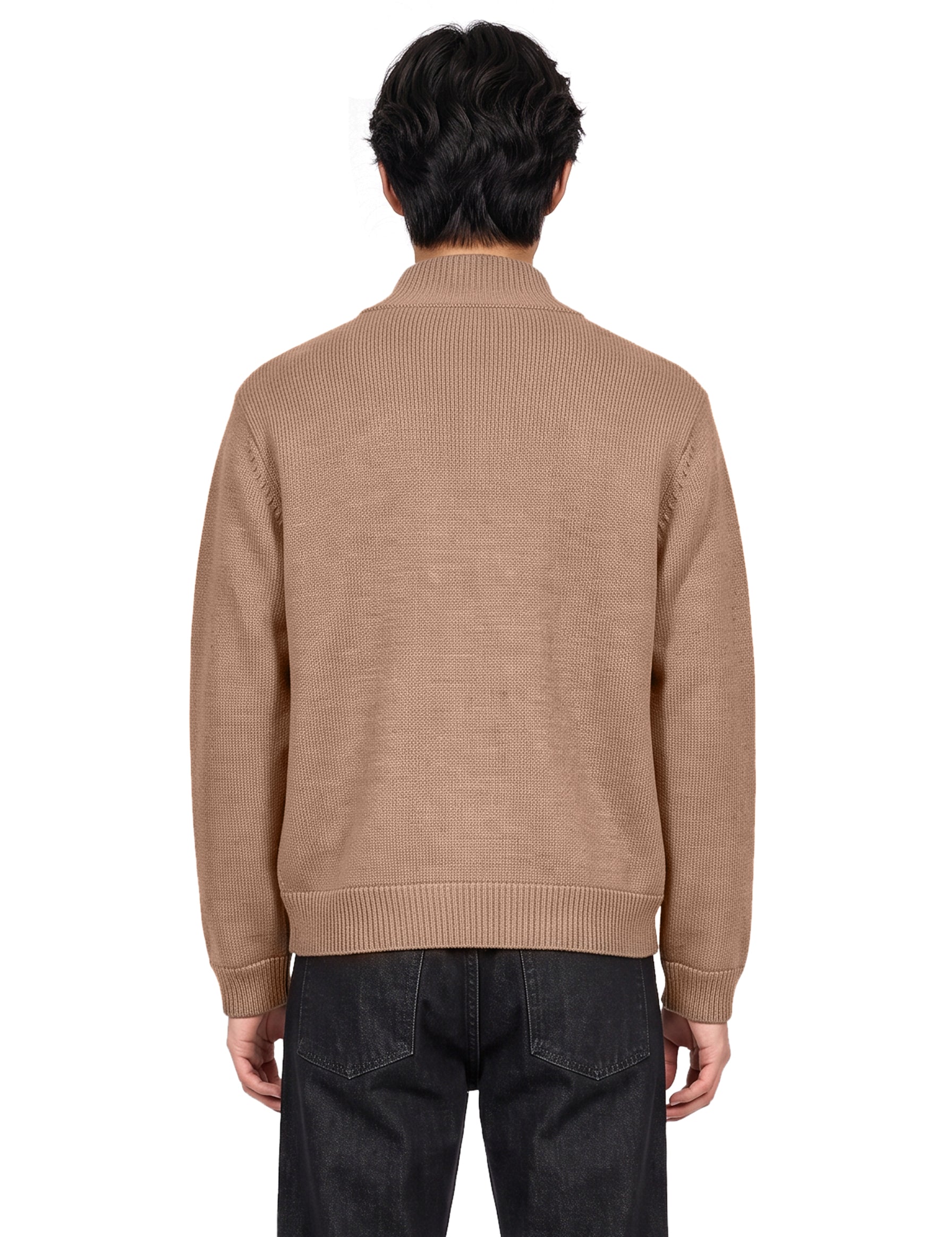 Bomber con zip in beige 