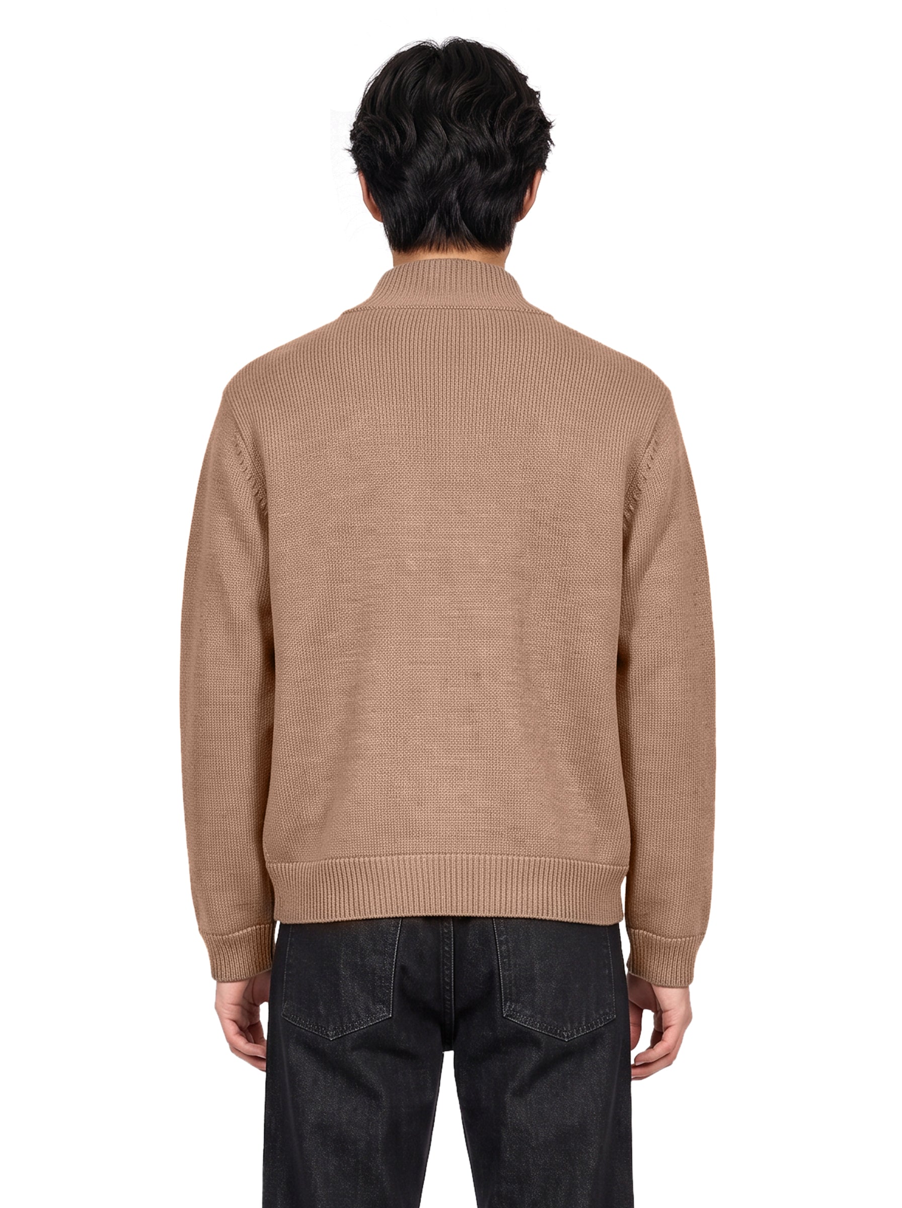 Bomber con zip in beige 