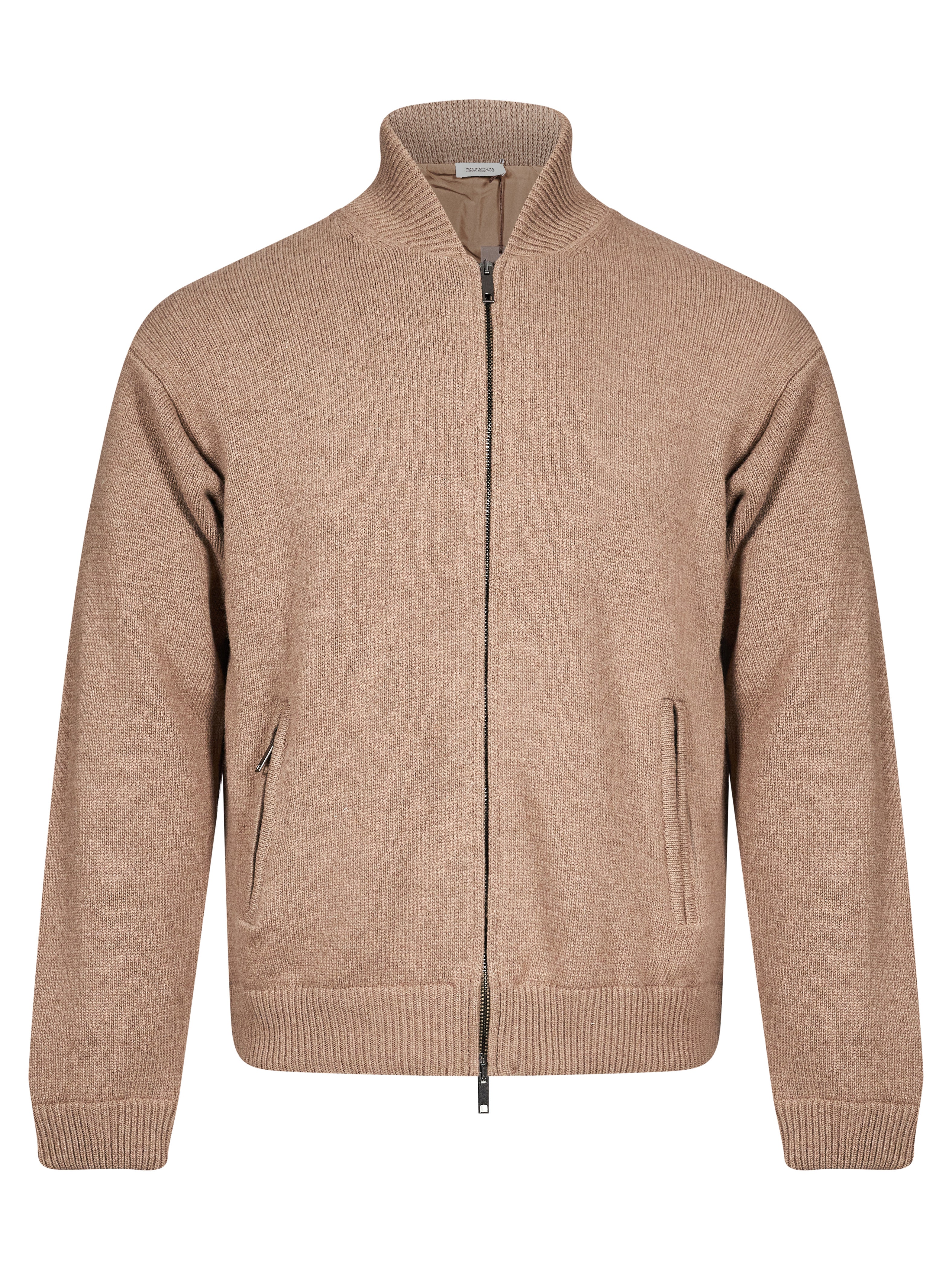 Bomber con zip in beige 