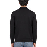 Giacca con inserti in pelle in nero 