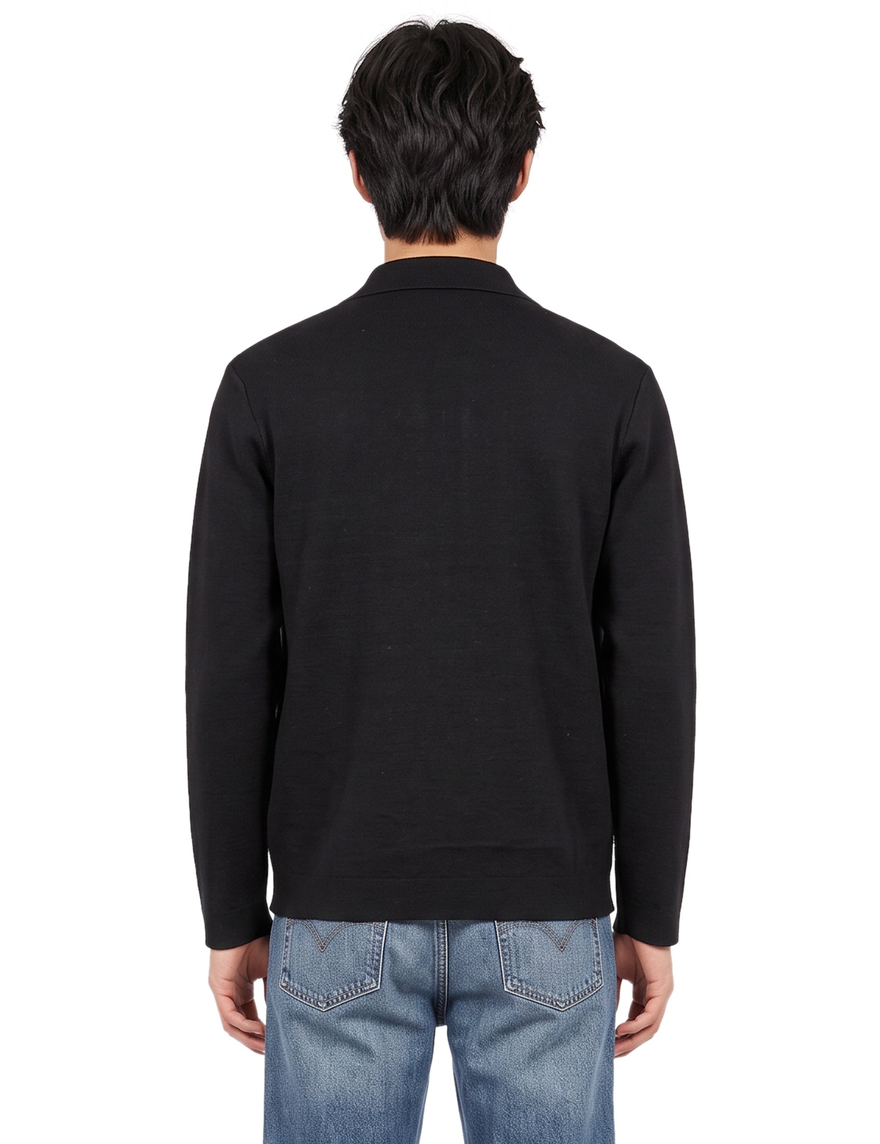 Giacca con inserti in pelle in nero 