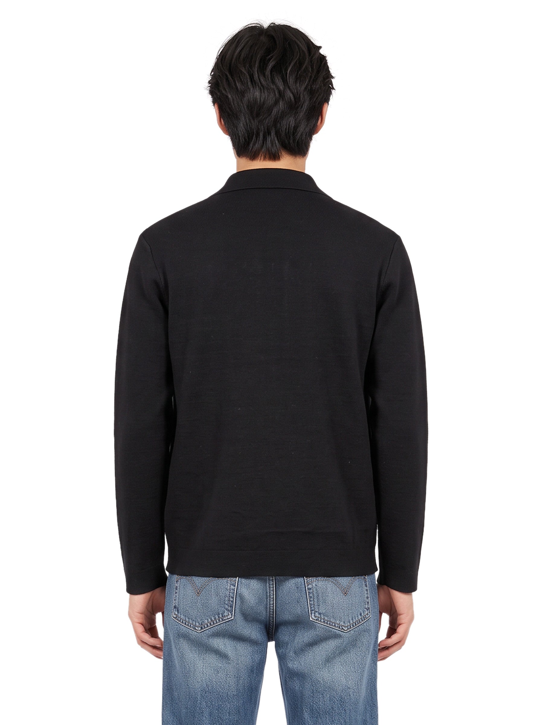 Giacca con inserti in pelle in nero 