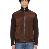 Giacca con zip in marrone 