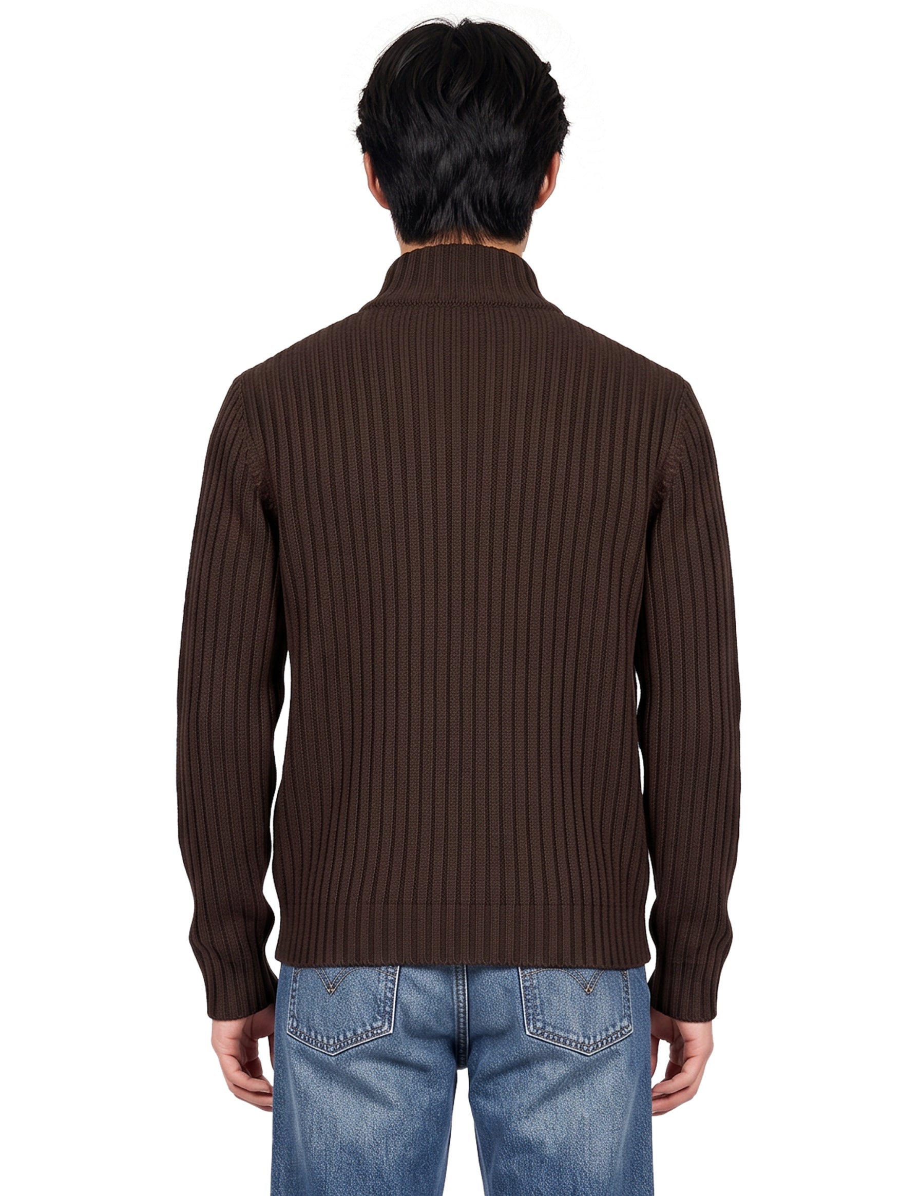 Giacca con zip in marrone 