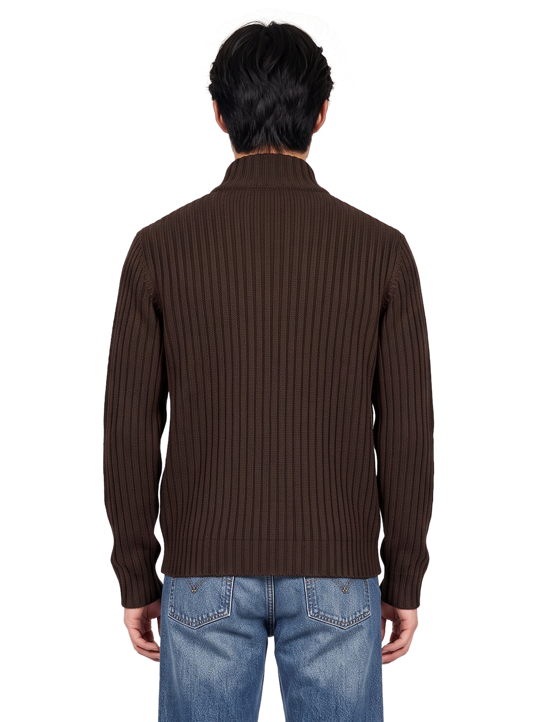 Giacca con zip in marrone 