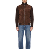 Giacca con zip in marrone 