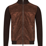 Giacca con zip in marrone 