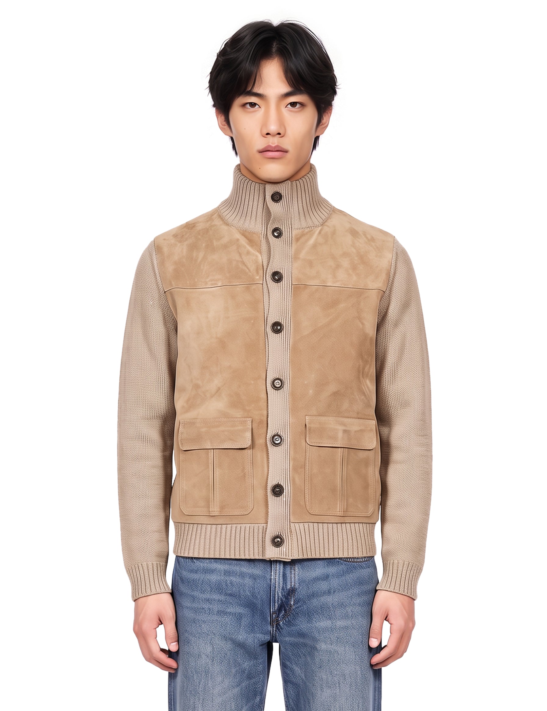 Giacca con bottoni in beige 