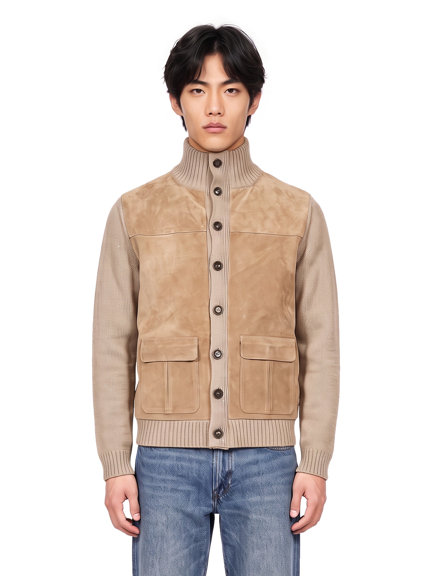Giacca con bottoni in beige 