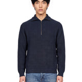 Polo con mezza zip in blu 
