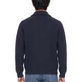 Polo con mezza zip in blu 