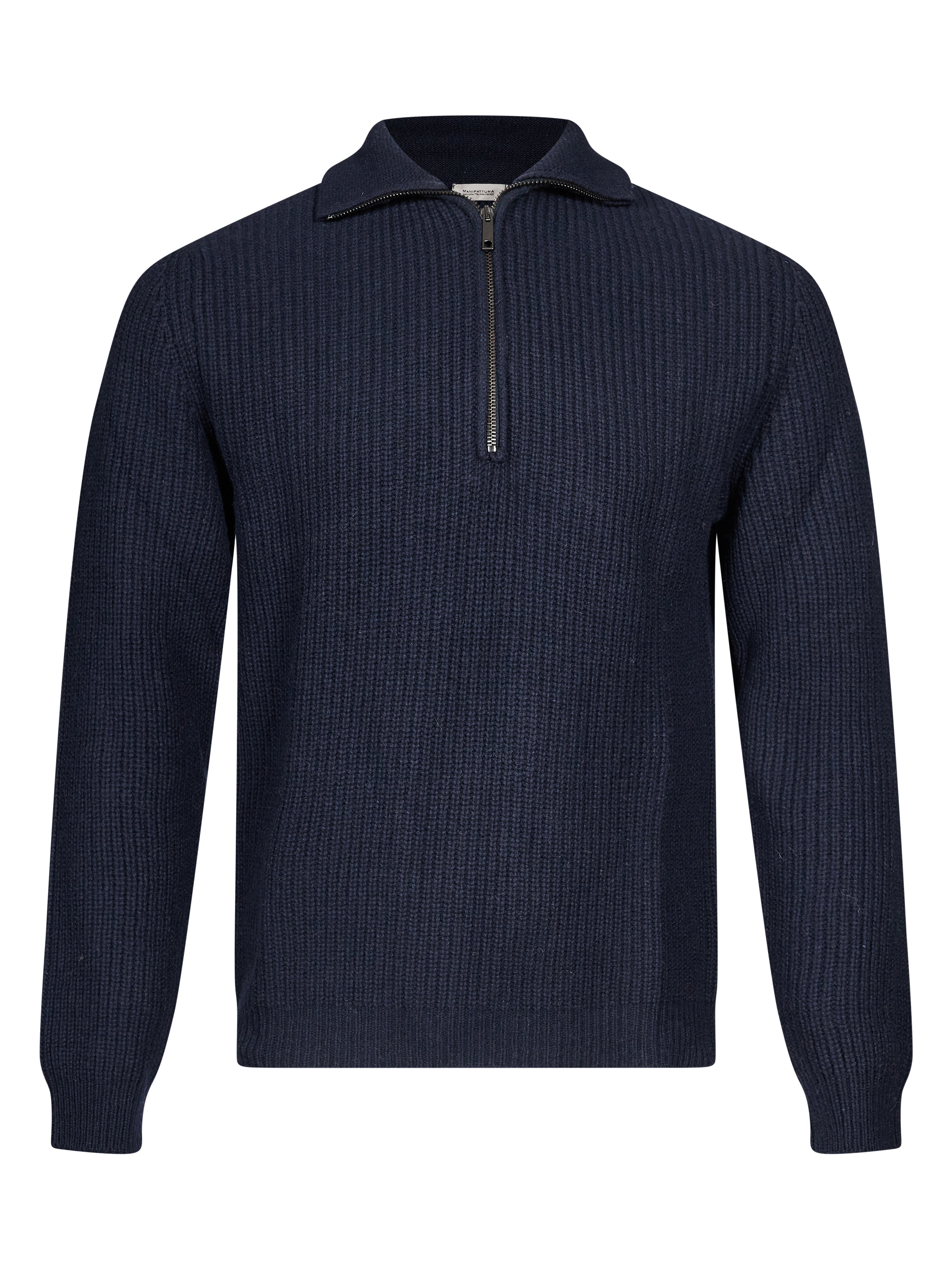 Polo con mezza zip in blu 