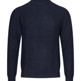 Polo con mezza zip in blu 