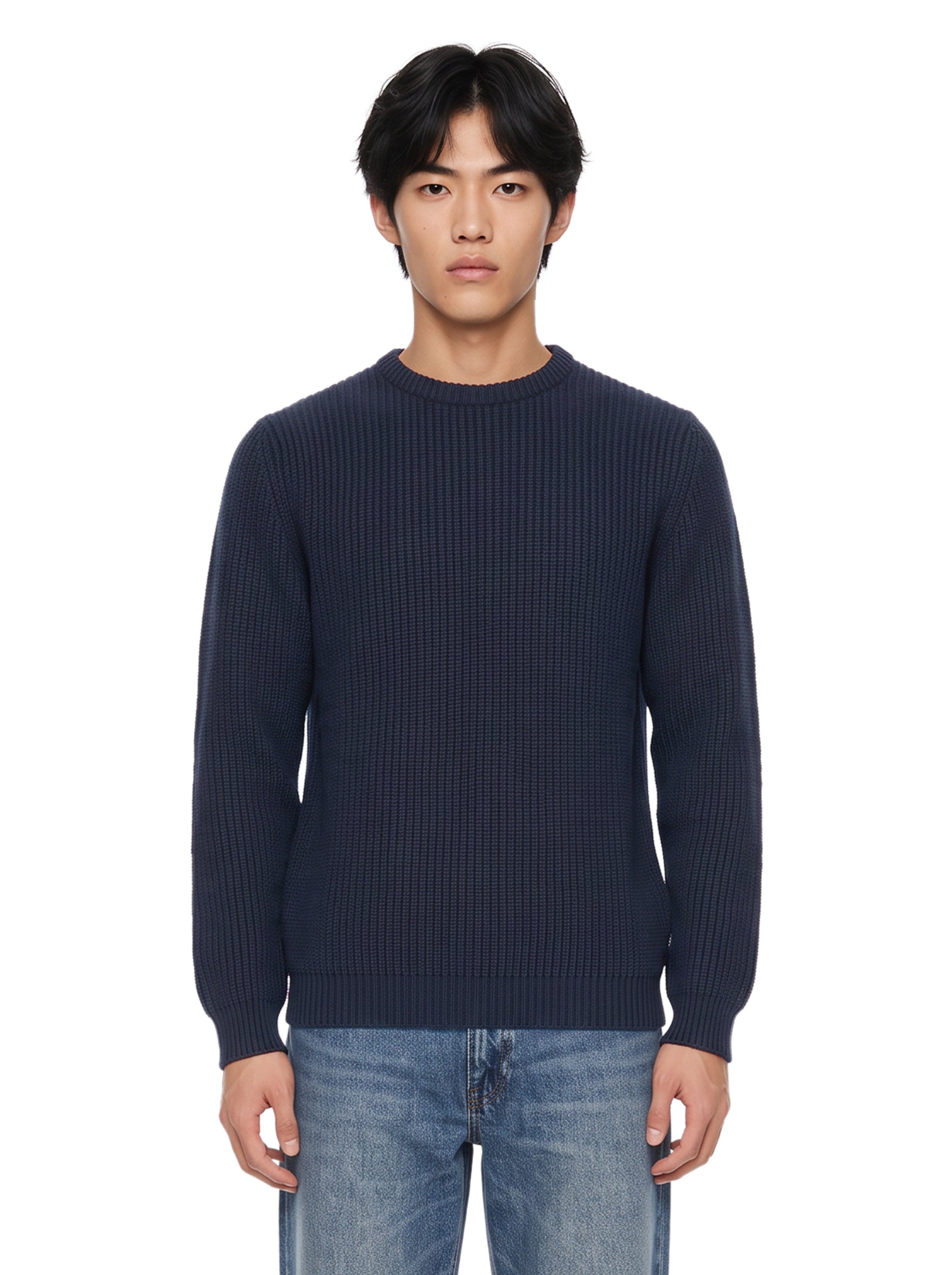 Maglione girocollo in blu 