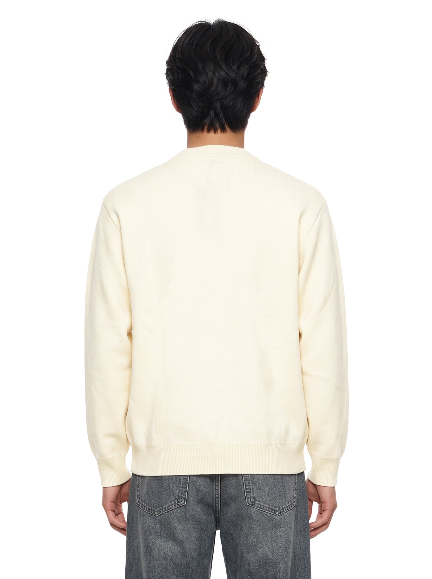 Maglione girocollo in avorio 