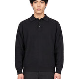 Polo manica lunga in nero 