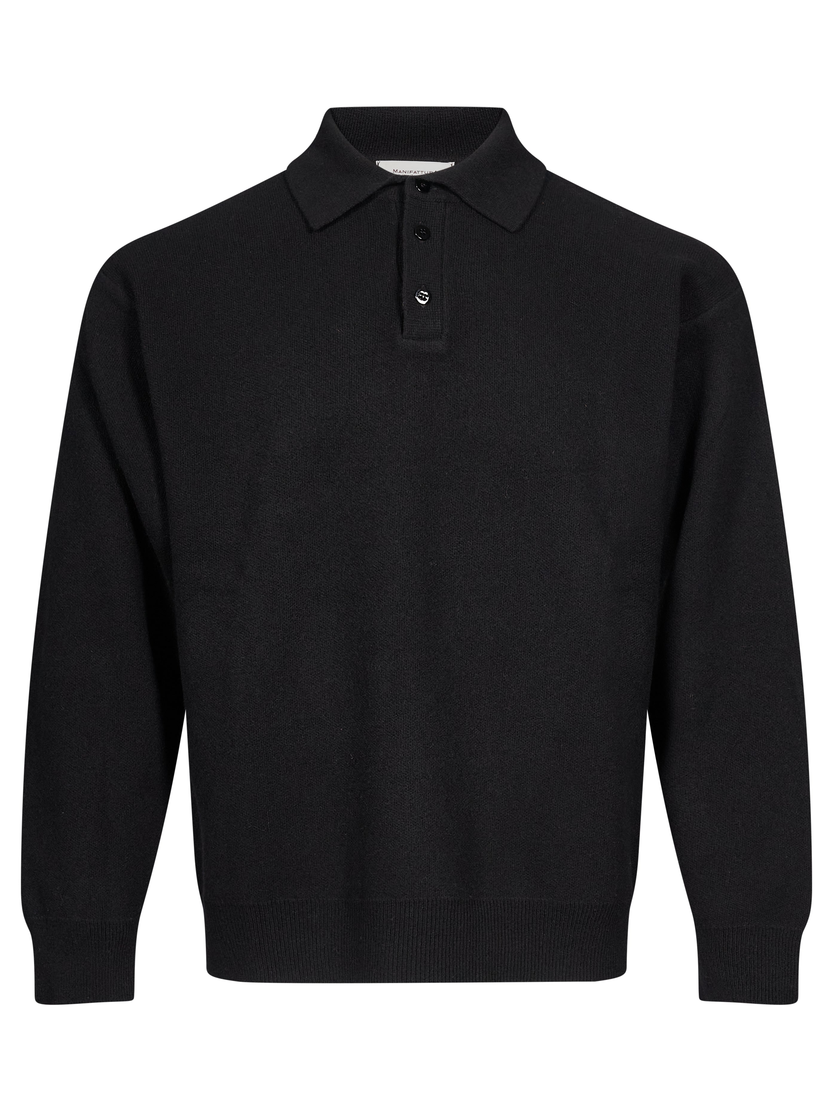 Polo manica lunga in nero 