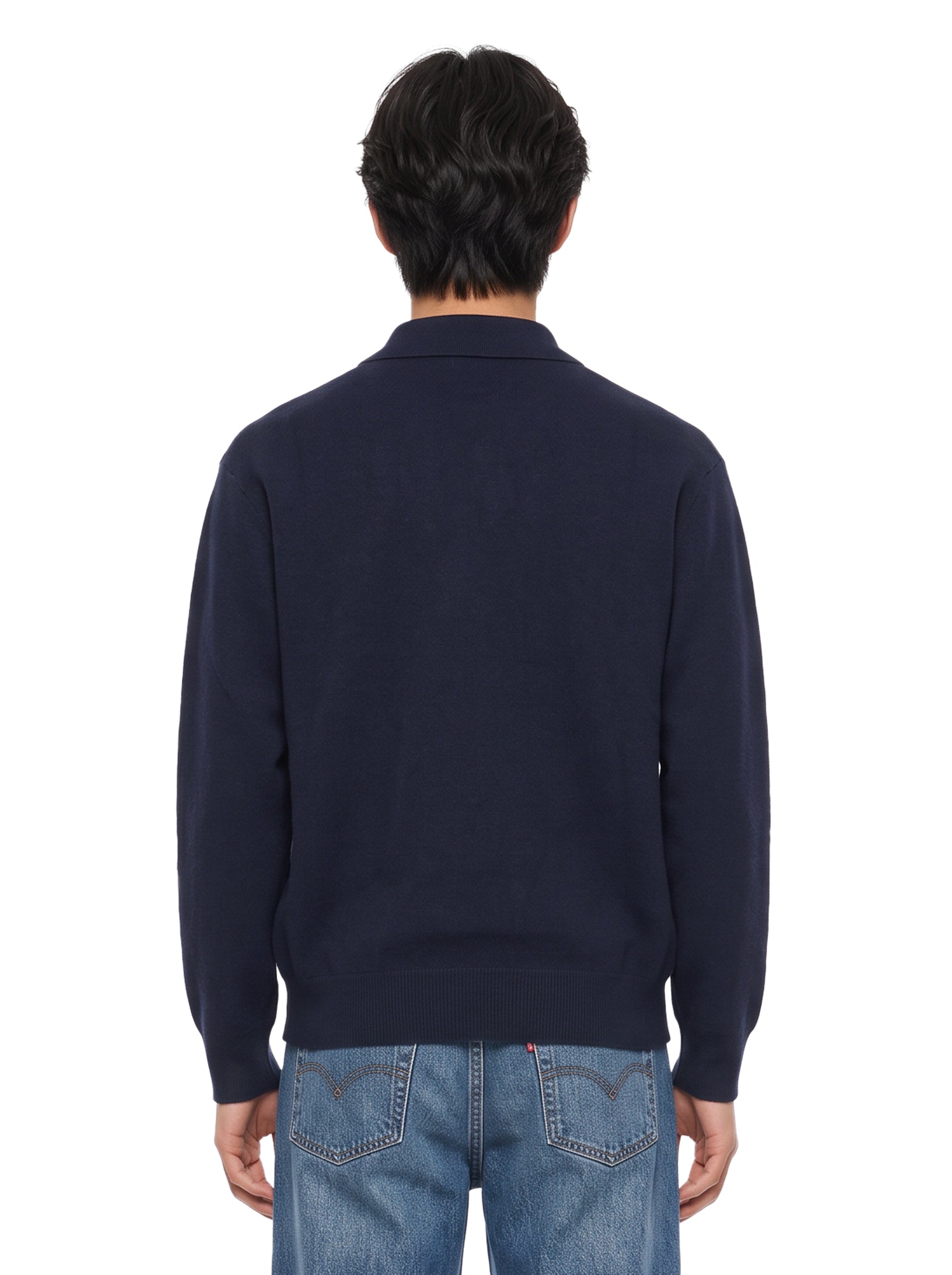 Polo manica lunga in blu 