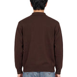 Polo manica lunga in marrone 