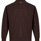 Polo manica lunga in marrone 