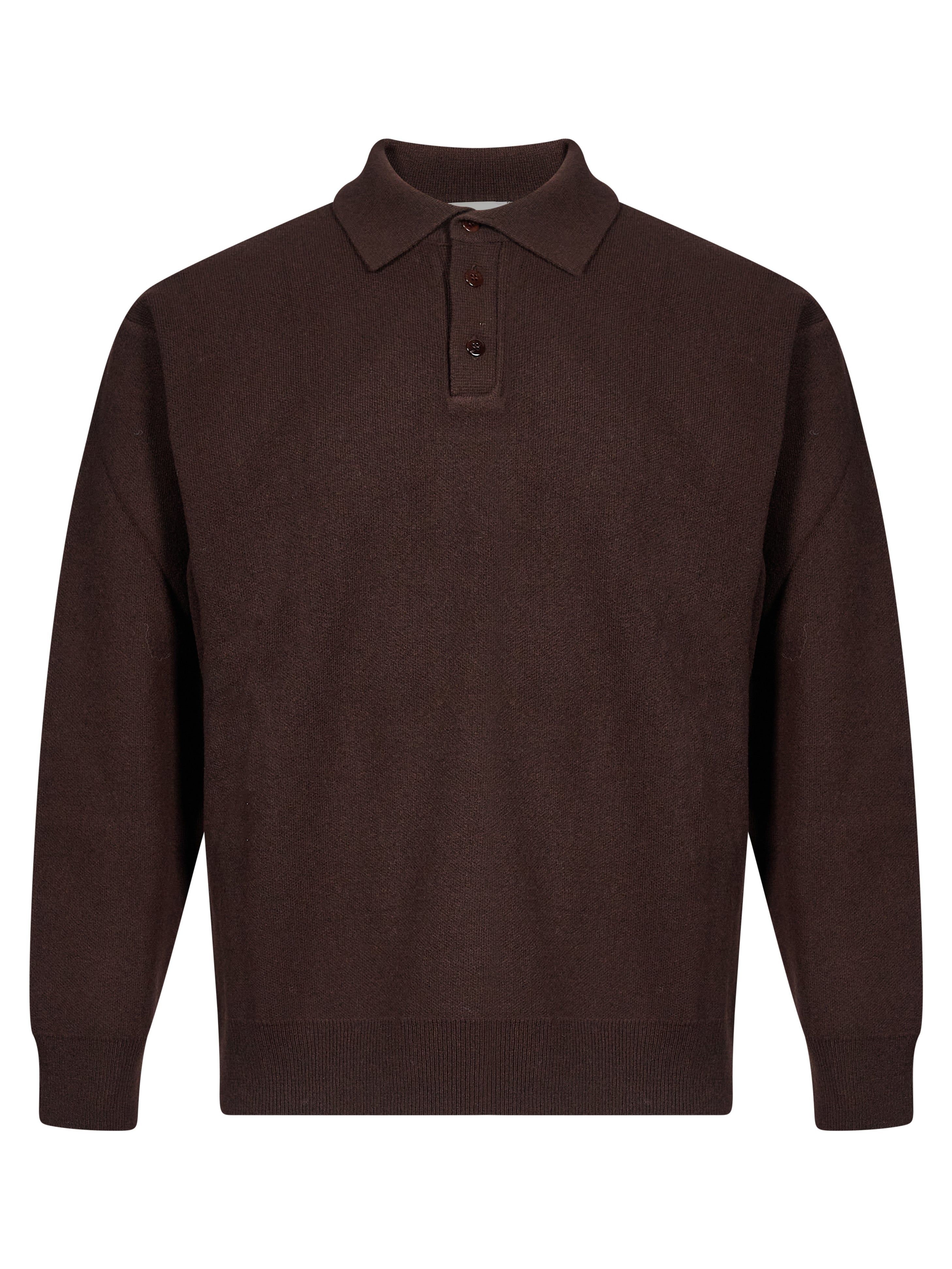 Polo manica lunga in marrone 