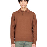 Polo manica lunga in marrone chiaro 