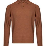 Polo manica lunga in marrone chiaro 