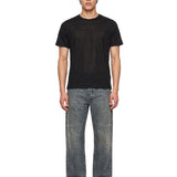 T-shirt paricollo in nero 