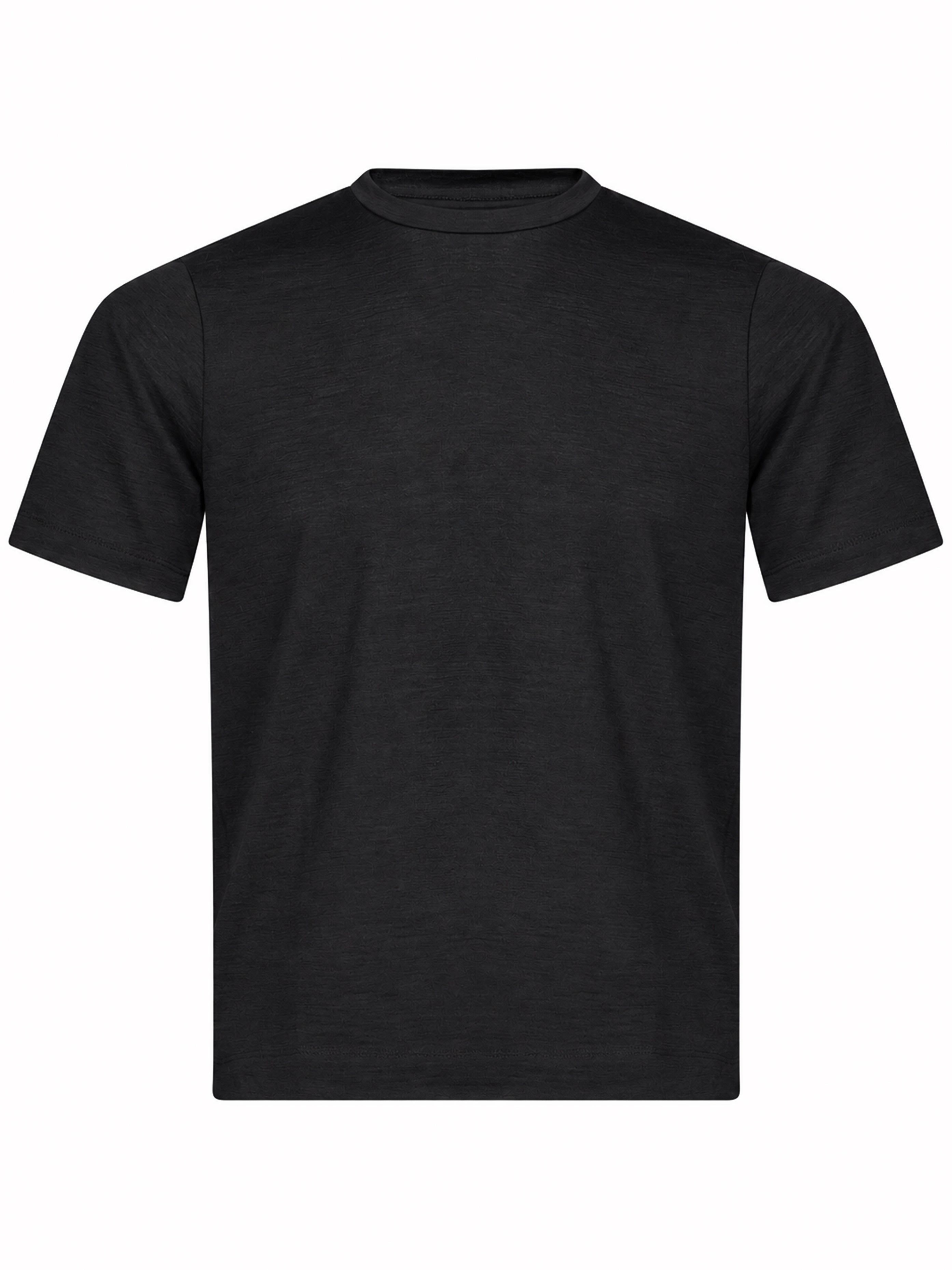 T-shirt paricollo in nero 