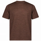 T-shirt paricollo in marrone 