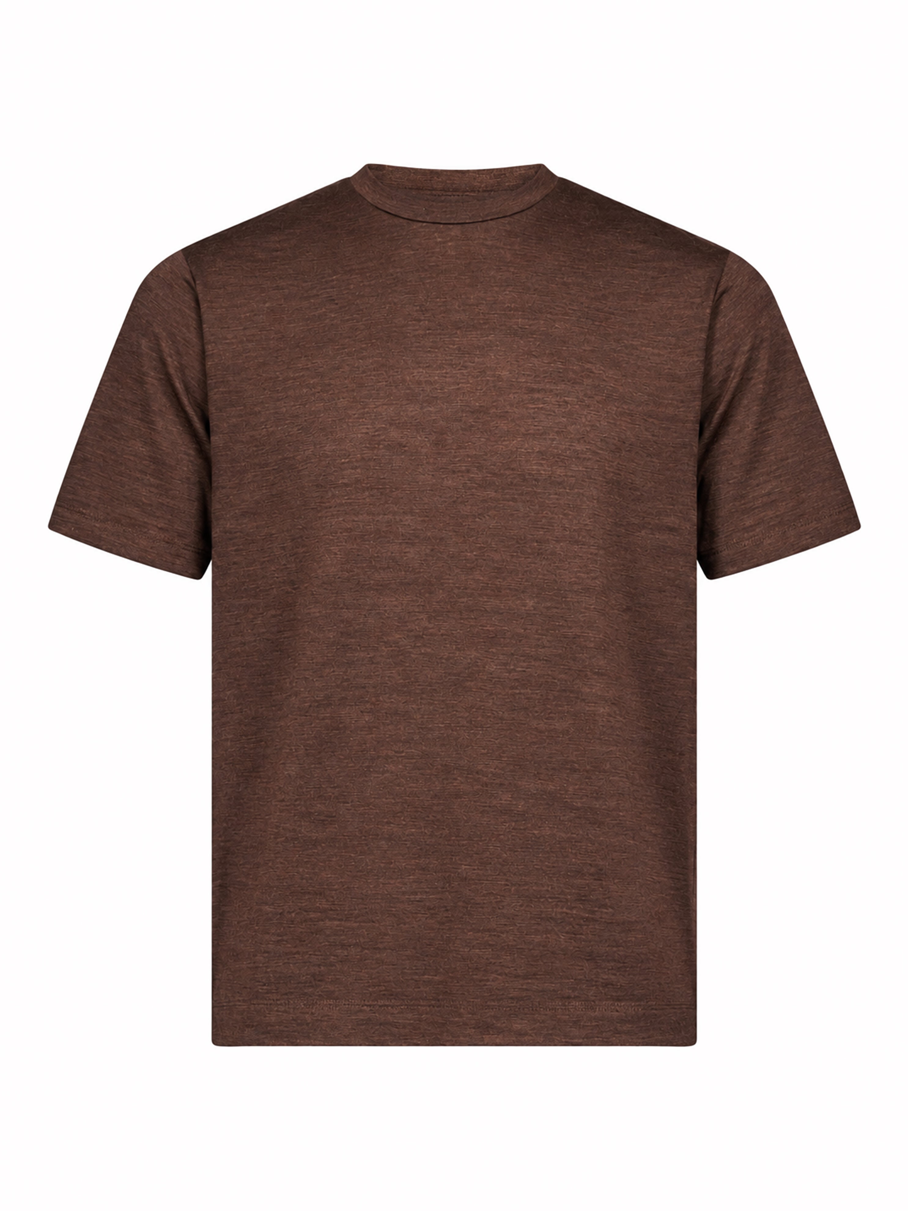 T-shirt paricollo in marrone 