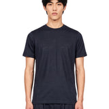 T-shirt paricollo in blu 