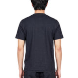 T-shirt paricollo in blu 