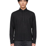 Polo manica lunga extrafine in nero 