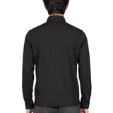 Polo manica lunga extrafine in nero 
