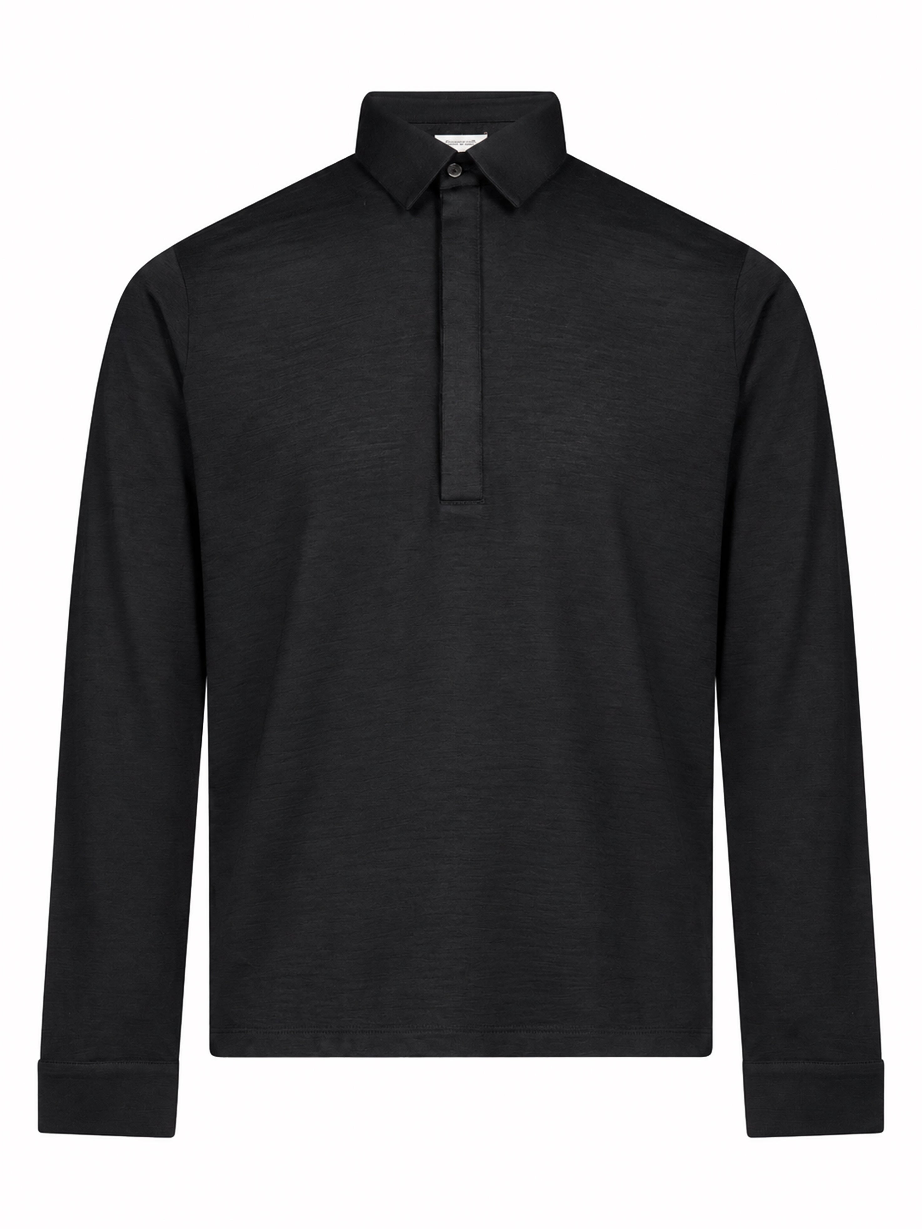 Polo manica lunga extrafine in nero 