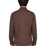 Polo manica lunga extrafine in marrone 