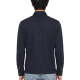 Polo manica lunga extrafine in blu 