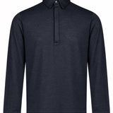 Polo manica lunga extrafine in blu 