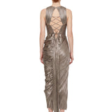 Abito da sera off-shoulder Amisha in bronzo 