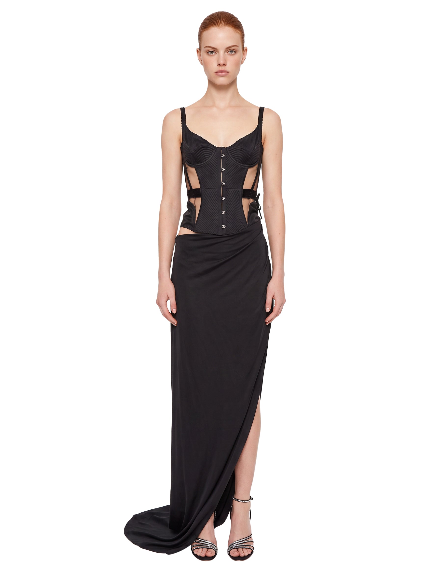 Abito con dettaglio a corsetto Malena in nero 