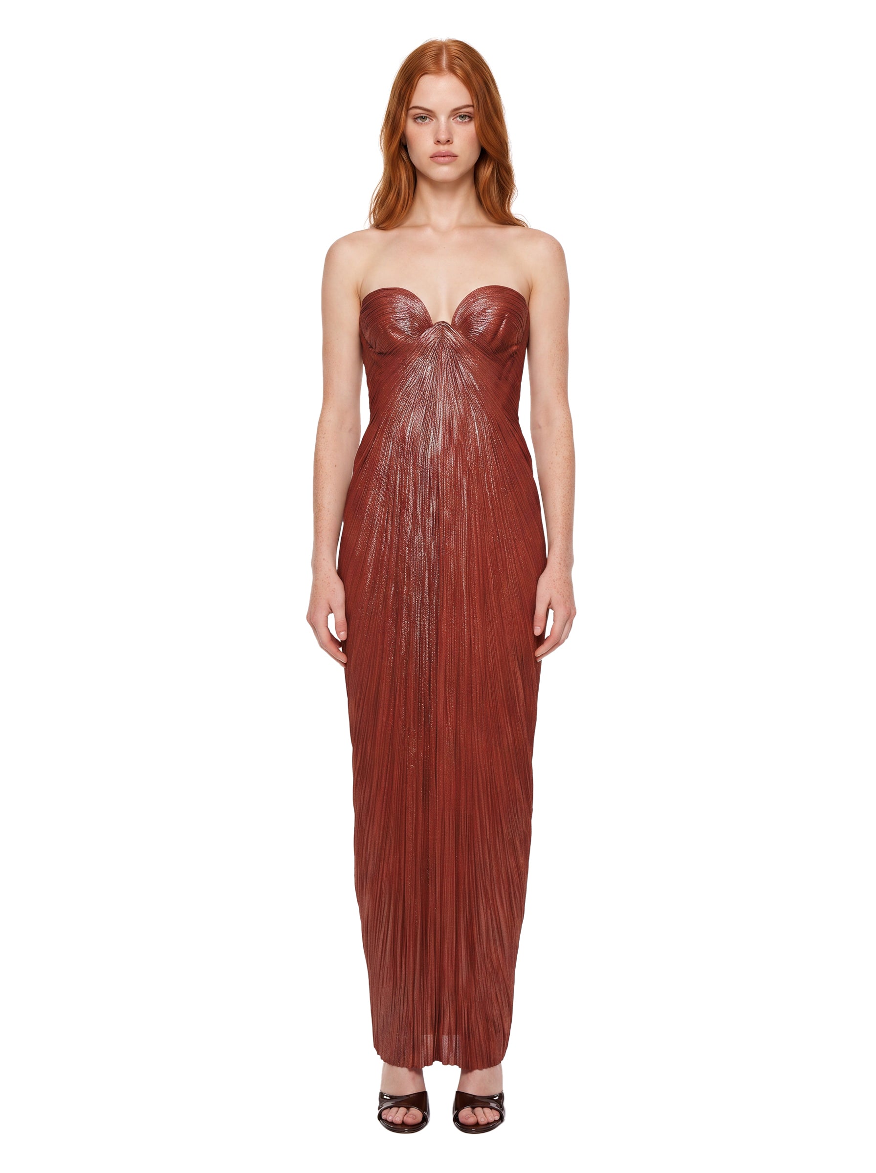 Abito da sera off-shoulder Nadira in rosso 