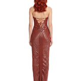 Abito da sera off-shoulder Nadira in rosso 